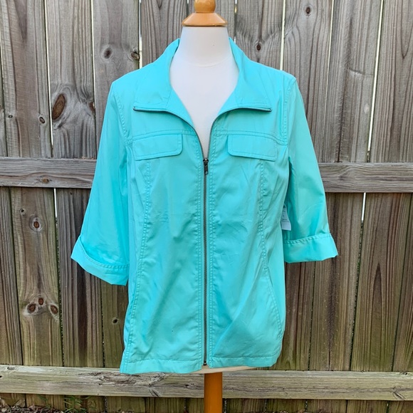 Coldwater Creek Jackets & Blazers - Coldwater Creek soft twill blazer, aqua blue, size 16 (XL)